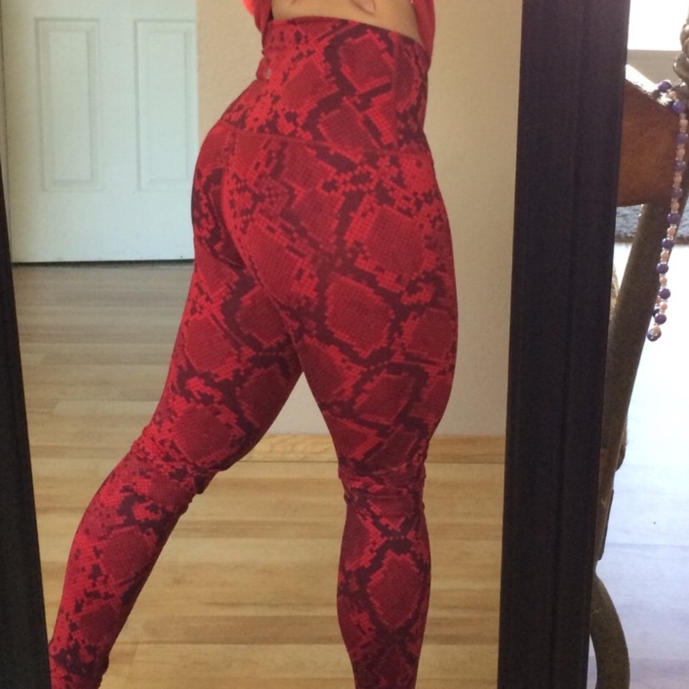 Red Snakeskin Limted Edition Lululemon Pants